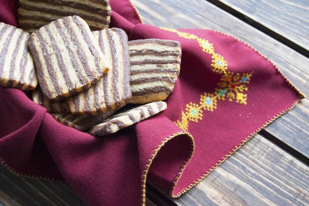 Ingredientes para os amanteigados listrados