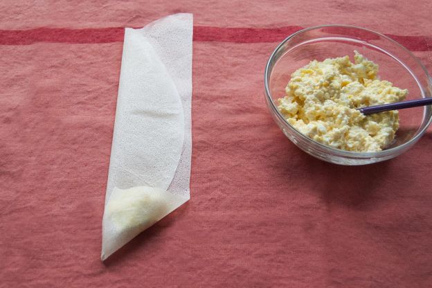 Primeira dobra com recheio