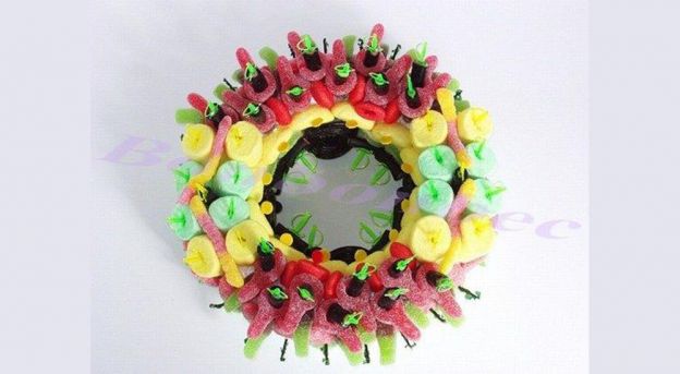 Coroa de balas desembrulhadas