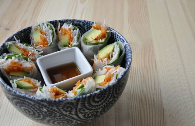 Ingredientes do rolinho primavera fresco