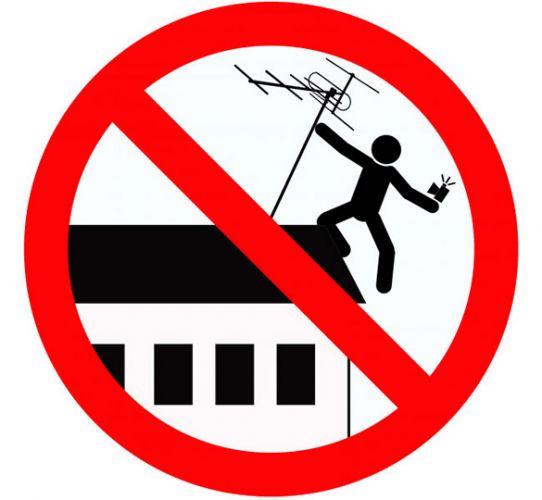 Dependurar-sem em locais arriscados!