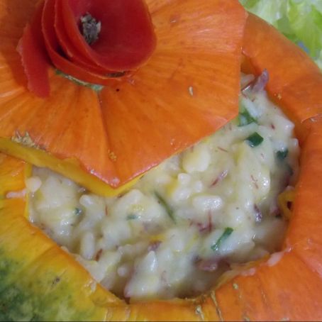 Risoto de Carne Seca e Catupiry na Moranga