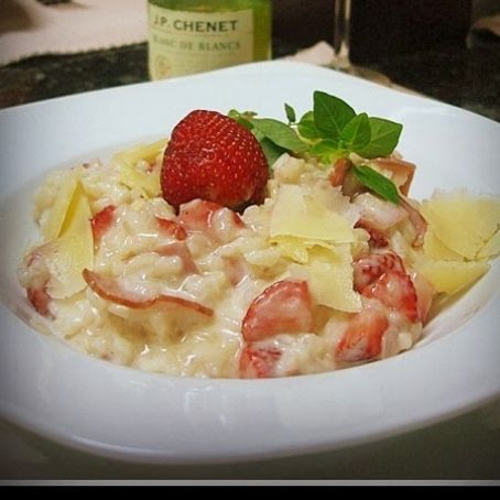 Risoto de Lombinho Defumado com Morango