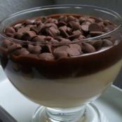 Mousse de maracujá com cobertura de chocolate delicioso 