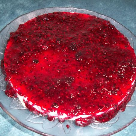 Cheesecake de ricota com geleia de frutas vermelhas