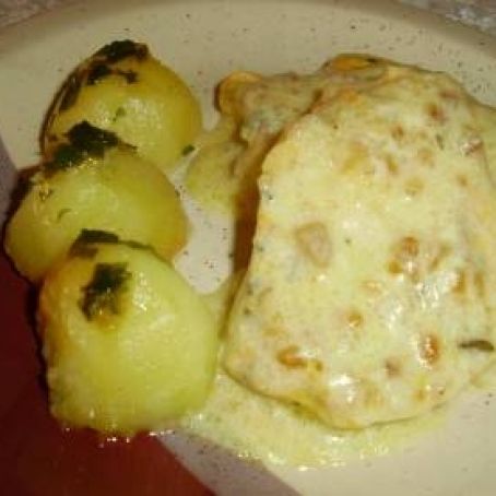 Frango com creme de cebola