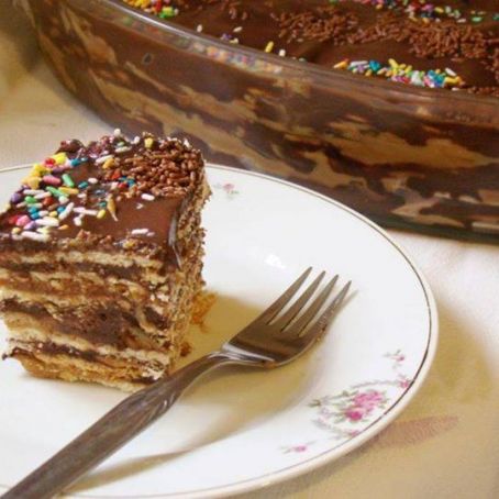 Torta de bolachas marmorizada