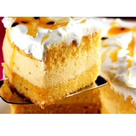 Bolo-mousse de maracujá com marshmallow