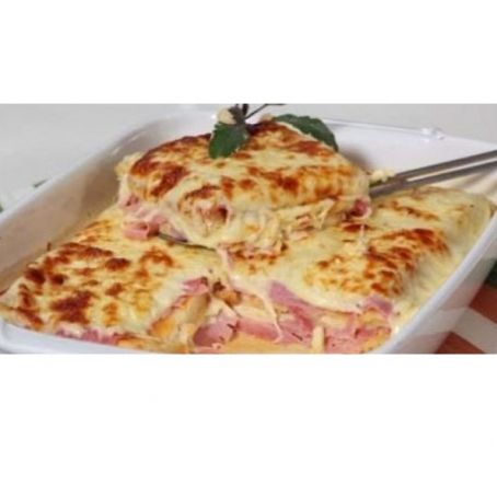 Lasanha com base de pão de forma