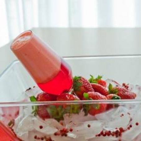 Gelatina com creme rosado