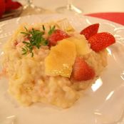 Risoto de  champagne com morango