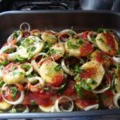 Filé de merluza com batata ao forno