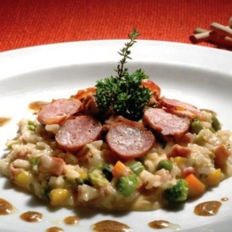 Arroz caldoso com linguiça mineira (risoto)