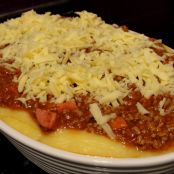 Polenta com carne moída cremosa