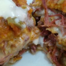 Lazanha de Batata Confit com Carne Seca, Queijo Canastra e Cream Cheese