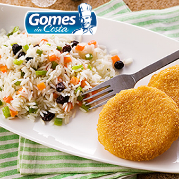 Arroz à Grega com Medalhão de Merluza Gomes da Costa