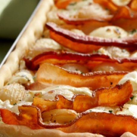 Torta de minicebola e bacon