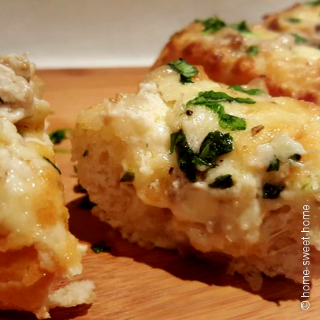 Baguetes recheadas com Queijo e Cogumelos