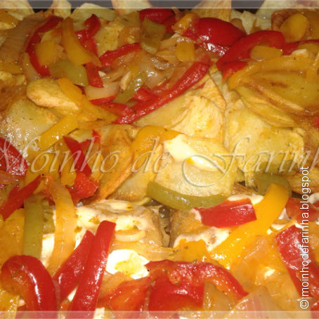 Bacalhau no forno com cebolada
