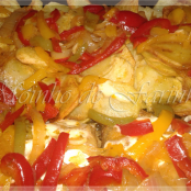 Bacalhau no forno com cebolada
