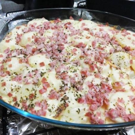 Batata de forno com frango rápida