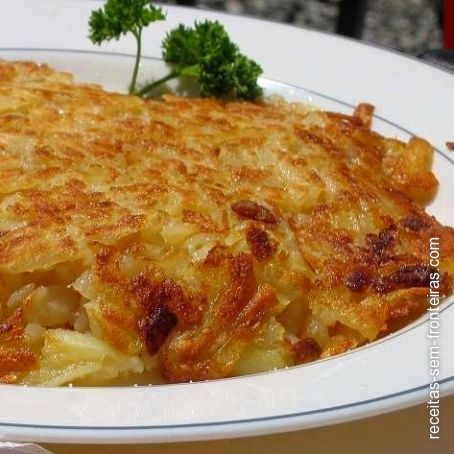 Batata rosti com queijo prato e presunto