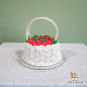Bolo cesta de flores