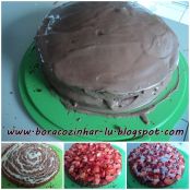 Bolo de Chocolate com Morango maravilhoso - Etapa 2