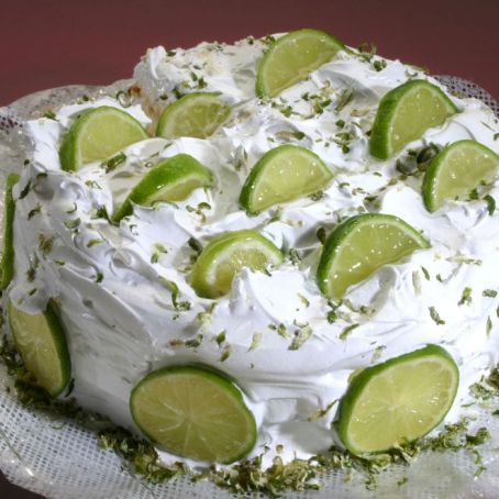 Bolo de gelatina de limão com cobertura de Marshmallow