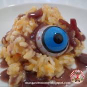 Halloween - Risoto de Abóbora com Redução de Vinho Tinto