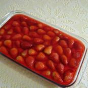 Gelatina ao creme com morangos