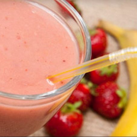 Batida de Morango e Banana