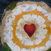 Sobremesa de morangos,natas,bolacha e doce de ovos