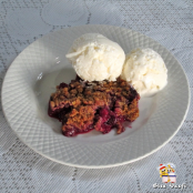 Crumble de frutas vermelhas da Beatriz