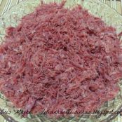 Penne com carne seca desfiada da leticia