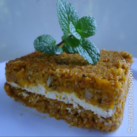 Quibe de abóbora com creme de tofu