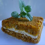 Quibe de abóbora com creme de tofu