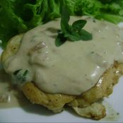 Frango com Creme de Manjericão