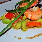 Salada de abacate e camarão com redução balsâmica - Etapa 1