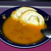 Caldo de Abóbora com Calabresa