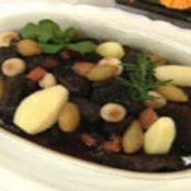 Cubos de carne ao bourguignon