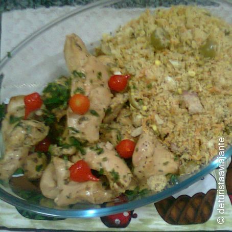 Frango ao creme de cebola