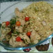 Frango ao creme de cebola