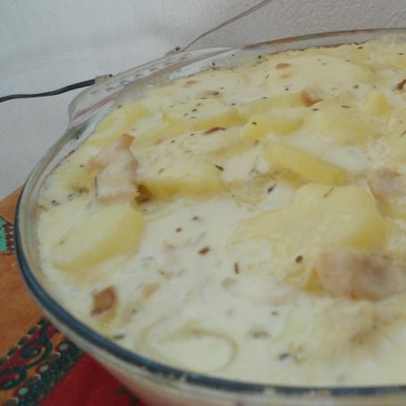 Frango cremoso com batata