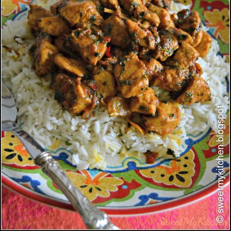 Frango com limão e coentros