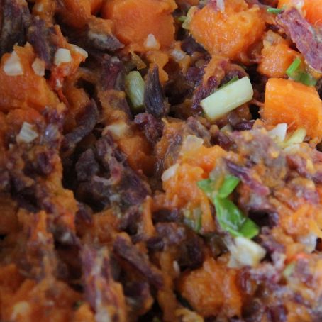 Carne seca cremosa com abóbora