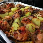 frango assado com batatas