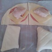 Lombos de peixe recheados com mortadela de azeitonas e queijo com massa folhada - Etapa 3