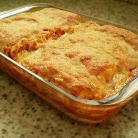 Macarrão com queijo assado