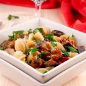 Macarrão leve ao molho de berinjela